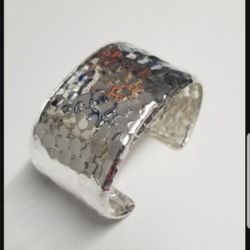 Gold And Silver Hammered Cuff Bangle Bracelets Two For $10