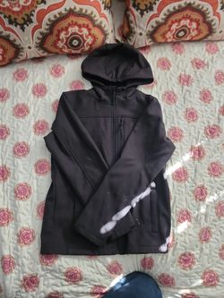Black Zip-Up Hooded Softshell Jacket