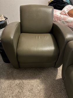 Two lounge chairs  (couches-green)