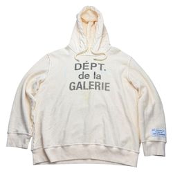 Gallery Dept. x Lanvin Logo Washed Cotton Relaxed Towel Hoodie Beige Adult Size 2XL OG Rare / MSRP $800 USD