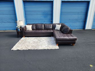 Genuine Leather Sectional Sofa Great Condition FREE DELIVERY
