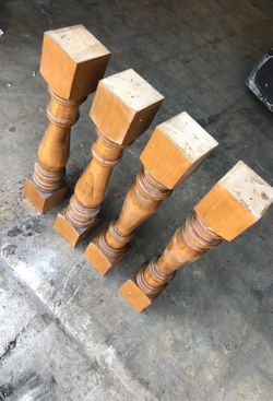 Carved wood legs