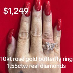 10kt Rose Gold Diamond Butterfly Ring 🦋