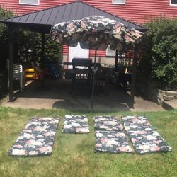 7 Piece Outdoor  Patio Set 6 1/2 Ft Umbrella