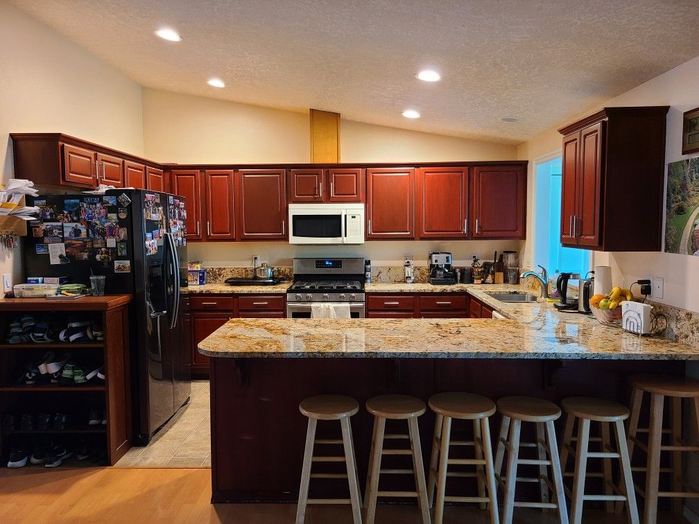 Kitchen cabinets with granite counter top