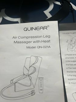 QUINEAR Air Compression Leg Massager with Heat for L&R Foot + Remote + Manual + Carrying Case