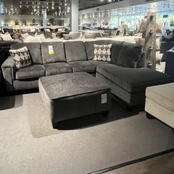 Grey 2PC Chaise Sectional Couch