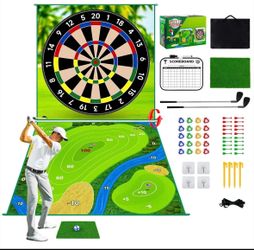 70"x70" Double Sided Golf Chipping Game Golf Hitting Mat | Golf Practice Mat Kit