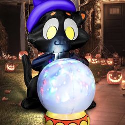 Fortune Teller Cat Yard Lawn Inflatable Halloween