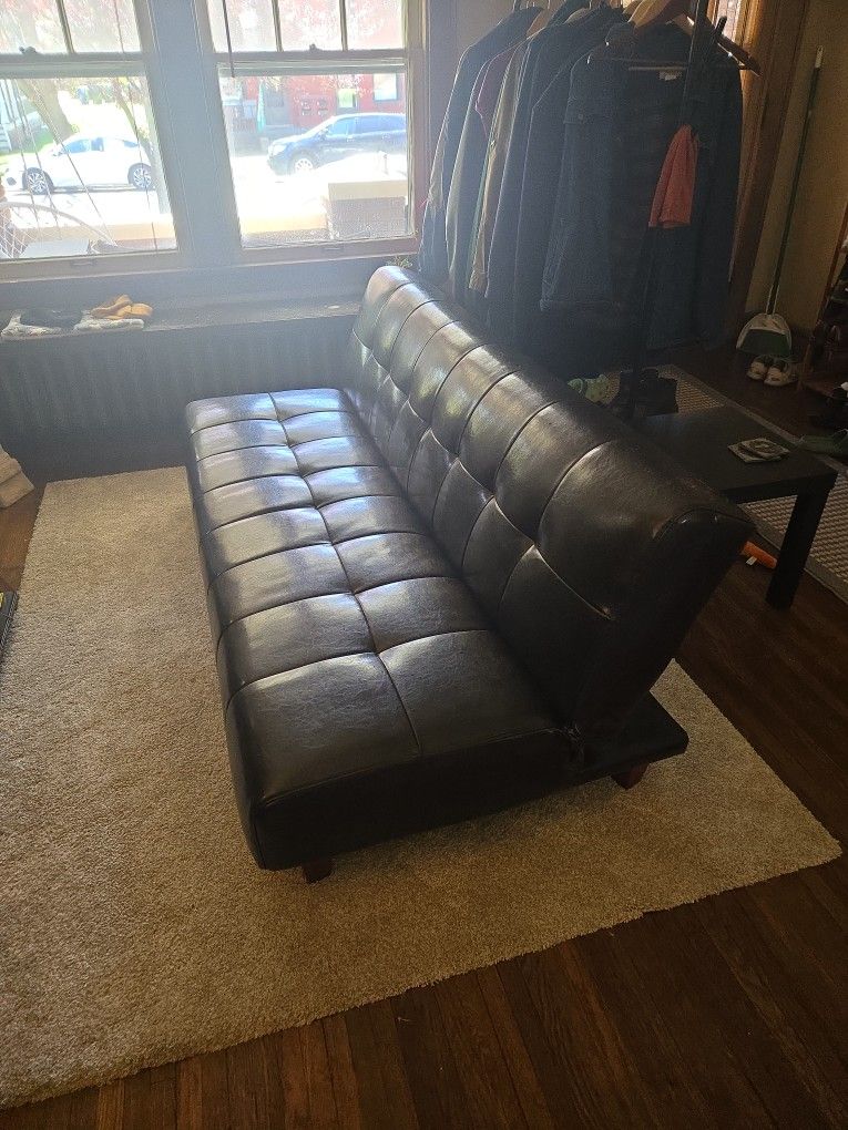 Faux Leather Futon