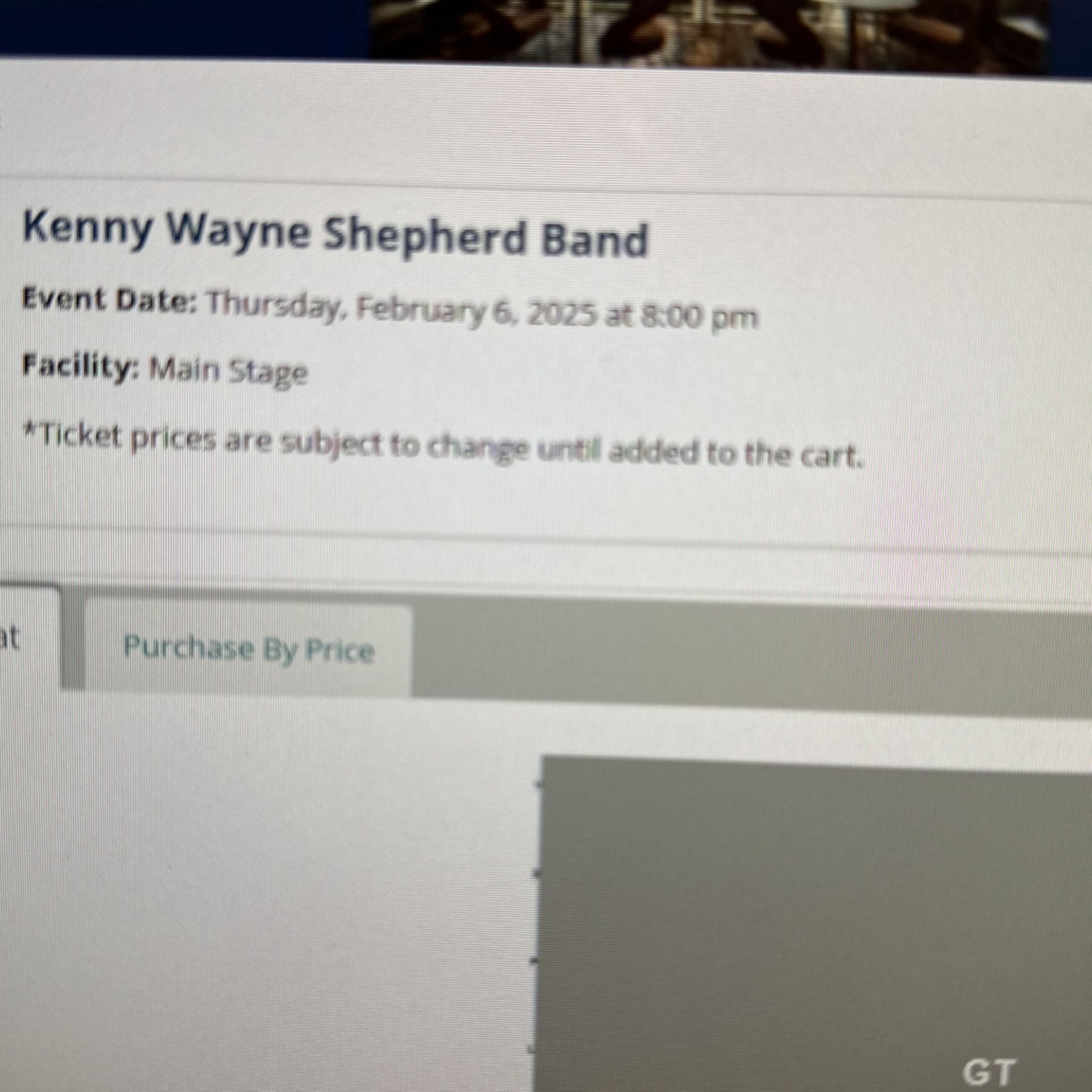 Kenny Wayne Shepherd Front Row Ticket