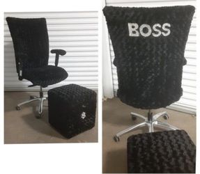 BEAUTIFUL! NEW! BOSS HIGH BACK CHAIR + FOOTSTOOL SAFE- SEAT WITH KEY LOCK/ FREE DELIVERY 

