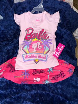 Girls Barbie top and skort size 4 NWT