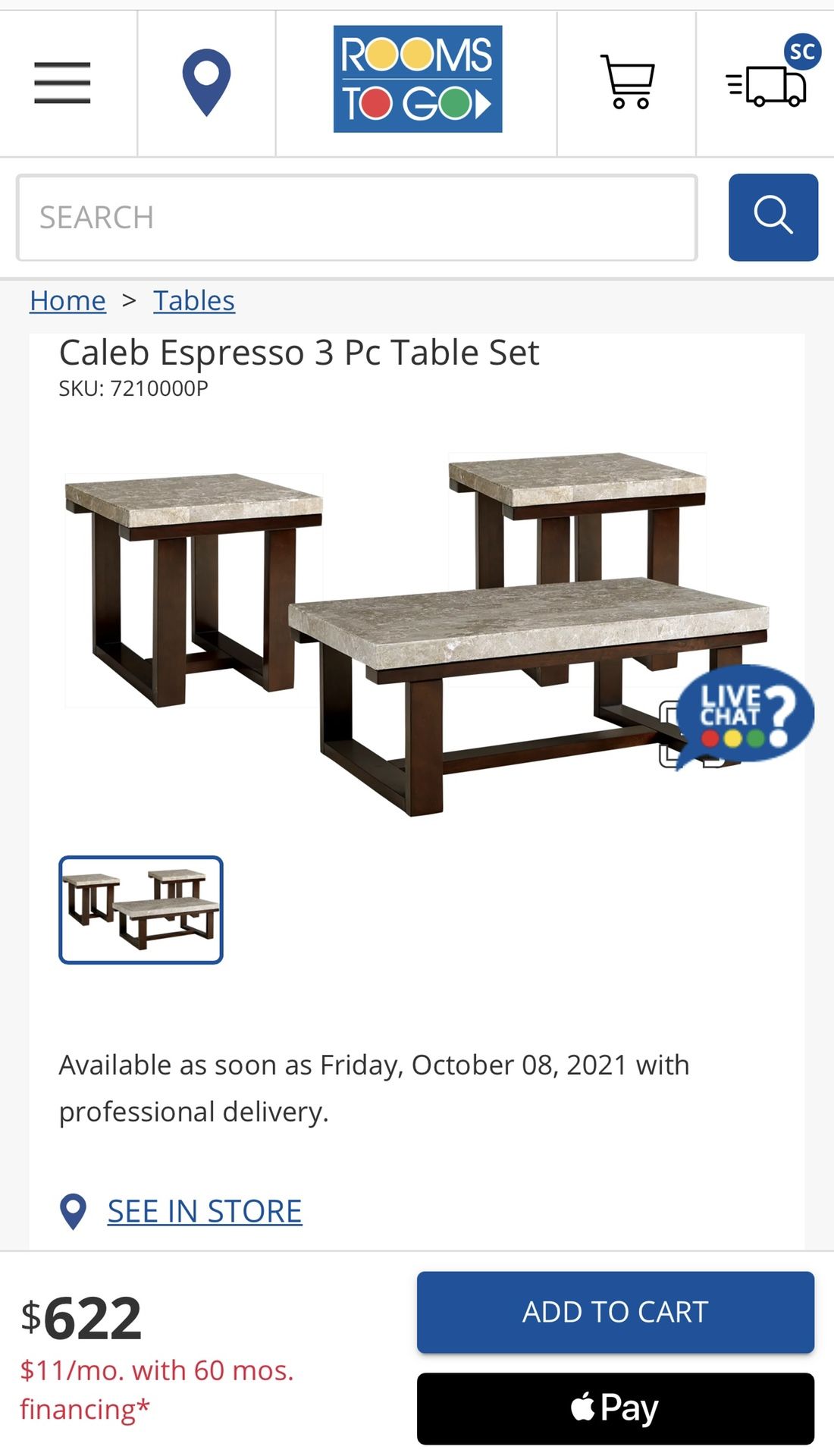 Jacky Espresso 3 Pc Table Set