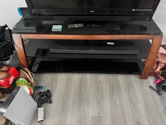 3-Tier Glass and Wood TV Stand