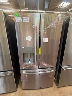 GE Profile 33” Stainless Steel Counter Depth French Door Refrigerator