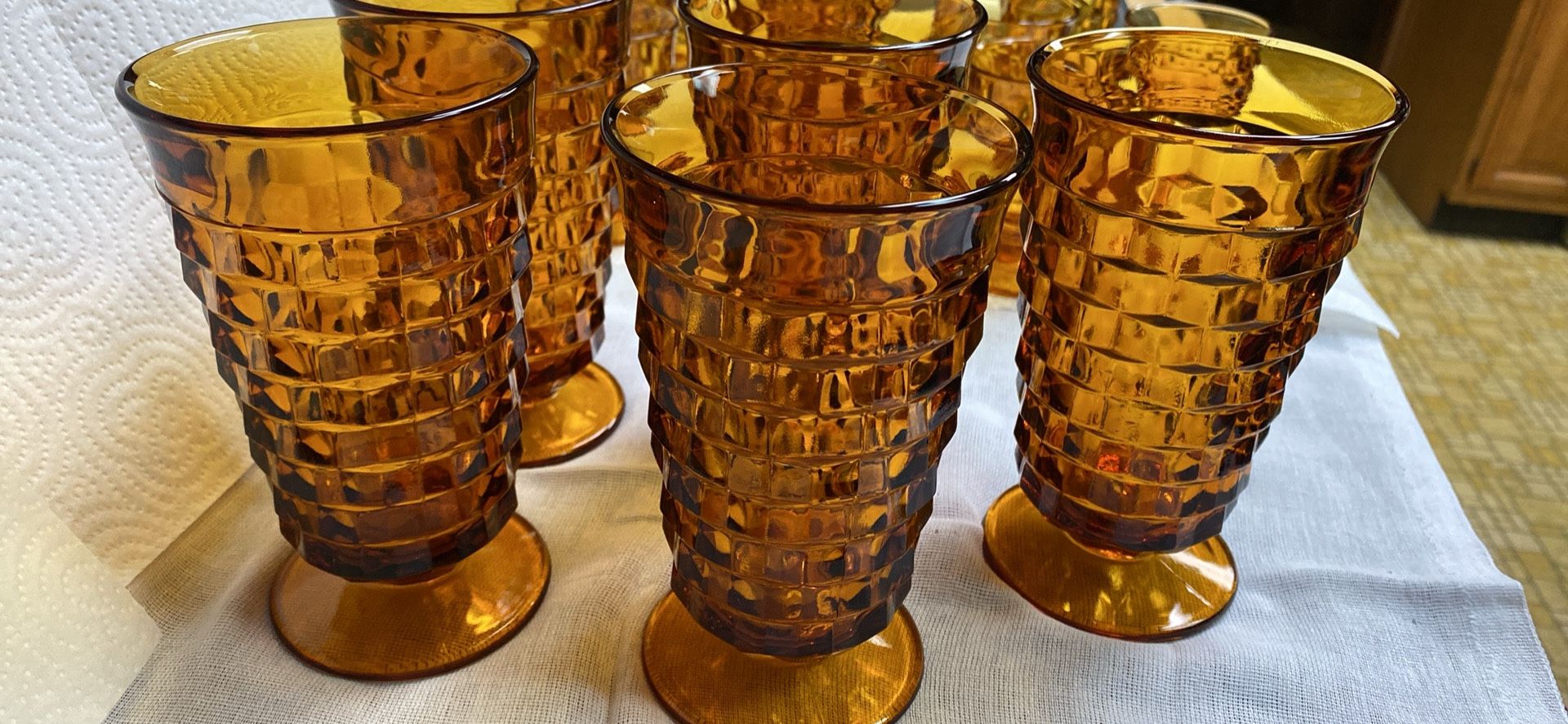 Vintage Colony Whitehall Amber Glasses