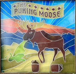 THE GOOD PLACE TV SHOW - The Puking Moose - Stained Glass - LED lighted - OFFICIAL SCREEN USED PROP