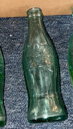Vintage Coca-Cola Green Glass Bottles Set of 4
