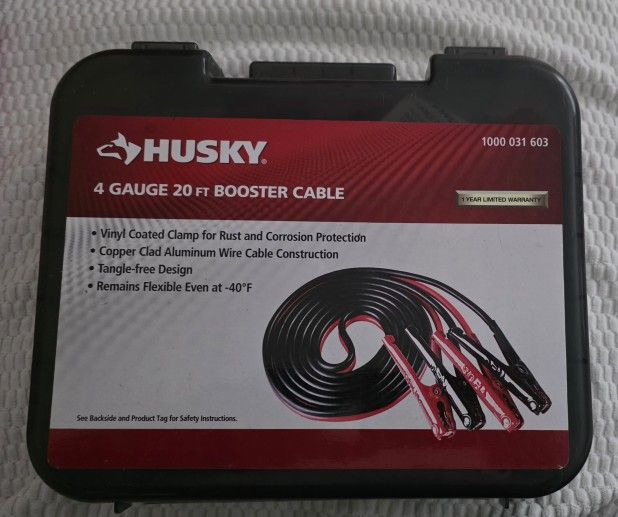 New Husky 4 Gauge 20ft Booster Cables