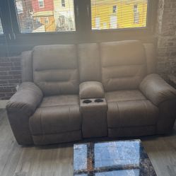 Brown leather Living Room Set