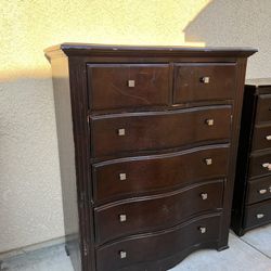 Six Drawer Wood Dresser 
