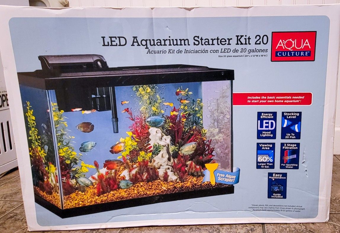 Aqua culture led Aquarium starter kit 20 gallon
