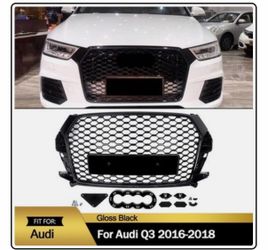 For Audi Q3 2016 2018 RSQ3 Style Black Grille Glossy Honeycomb Mesh Bumper Grill