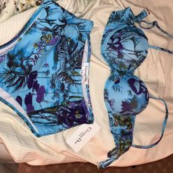 New Designer Swim Set Bra W Print Shorts