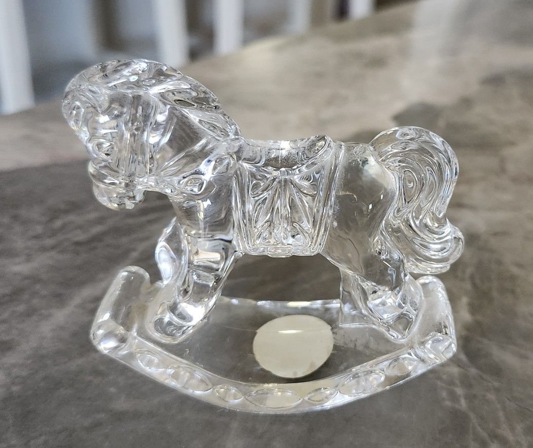 Princess House Crystal Rocking Horse Figurine 24% Lead Crystal Germany