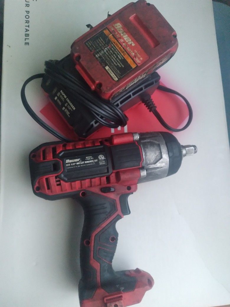 Bauer 20v 1.5 Ah Impact Wrench W/Battery & Charger.