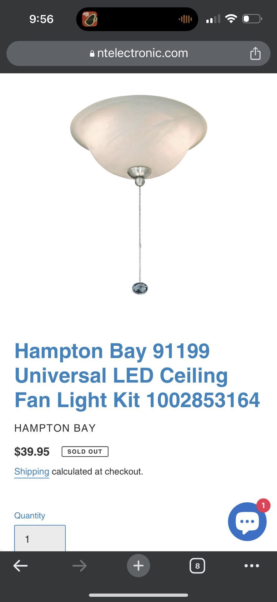 Light Fixture For Fan