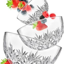 Godinger Glass Nesting Bowls Set, Dish Bowl Set - Dublin Collection, Set of 3