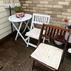 Wood Folding table and chair