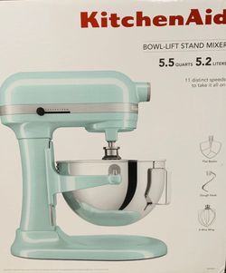Kitchenaid 5.5 quart bowl lift stand mixer ice blue