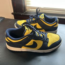 Nike Dunks Michigan Yellow Blue Size 12 Fair Condition
