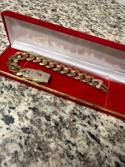10k gold diamond Monaco bracelet