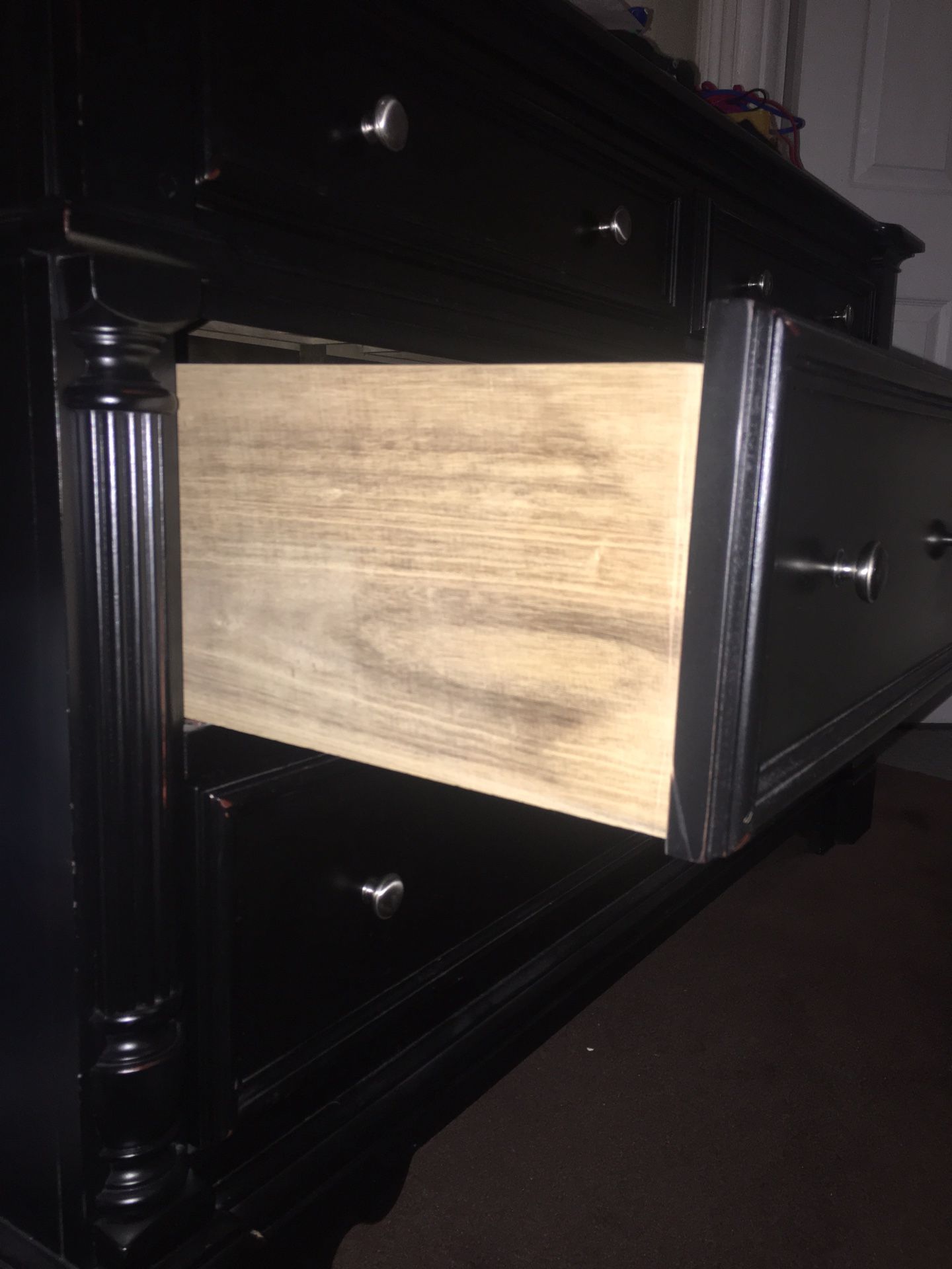 Black dresser and armoire