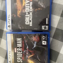 PS5 Games BLack OPs 6 & spiderman miles morales