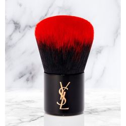 NIB YSL Yves Saint Laurent Makeup Kabuki Brush in Black and Fuchsia