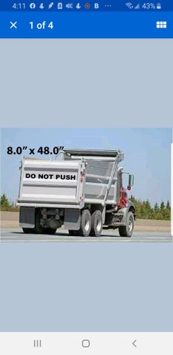 Dump truck DO NOT PUSH DECAL