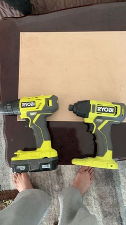 Two ryobi drills almost new plus battery 20$ must get today battery alone over 90$