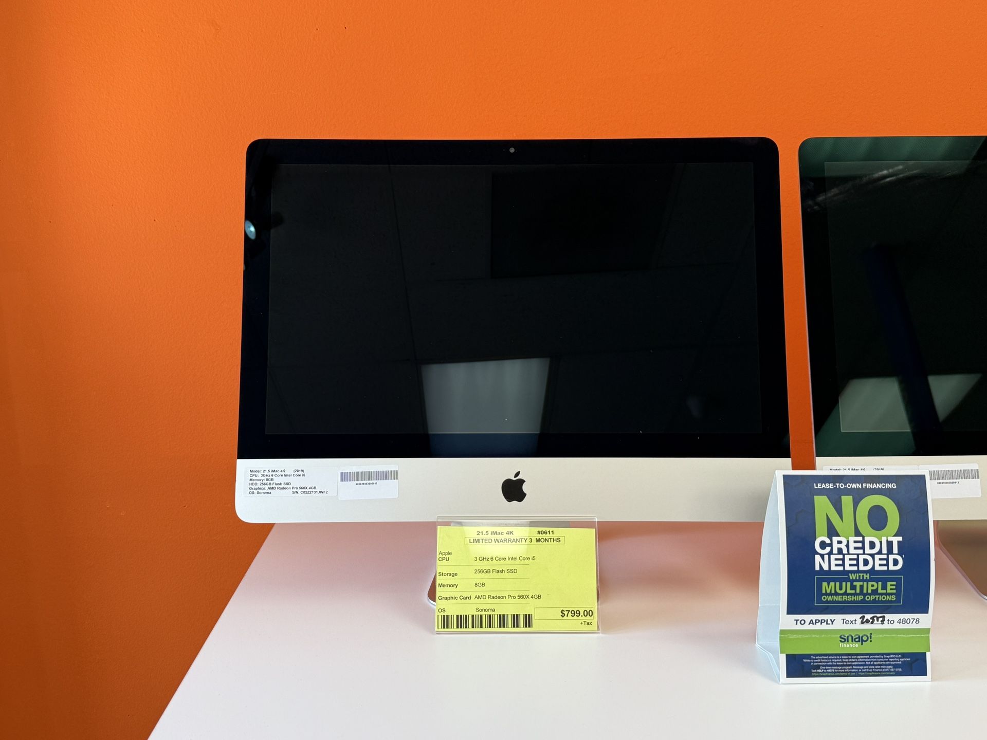 21.5” iMac 4K Retina **3GHz Intel 6 Core i5**256GB SSD