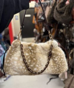 BCBG Generation Faux Fur Chain Shoulder Bag