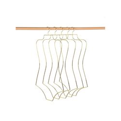 Gold Wire Lingerie Hangers Body Shape Metal Pack of 6