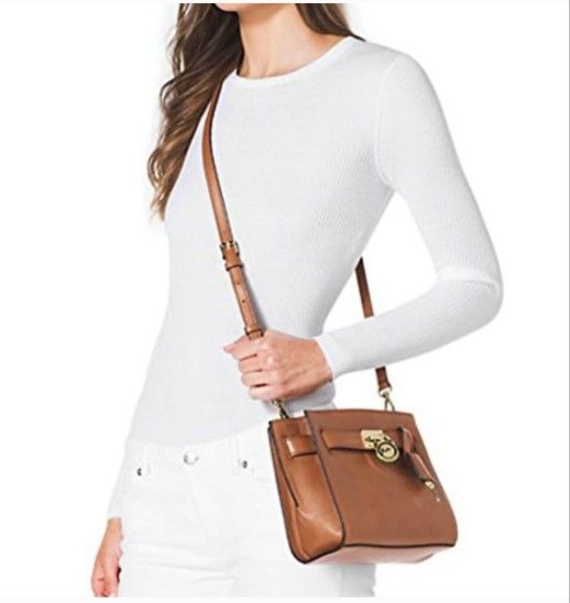 NWT Michael Kors Hamilton Traveler Luggage Messenger Leather Crossbody Handbag