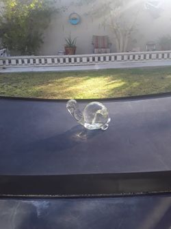 VINTAGE CLEAR GLASS TURTLE FIGURINE OR PAPERWEIGHT