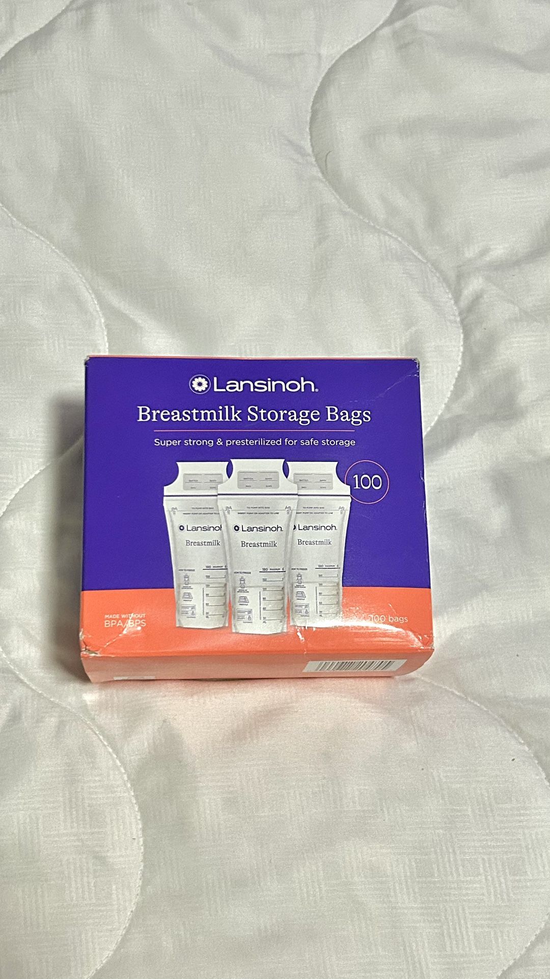 Lansinoh Breastmilk Storage Bags – 100 Count – Brand New Sealed Box