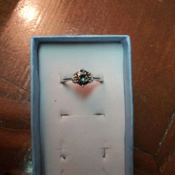 New .925 Sterling Silver Mystic Fire Ring Size 9 