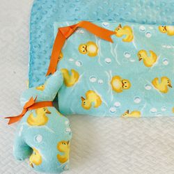 Baby Blanket With Matching Stuffed Bunny Toy With Squeaker 